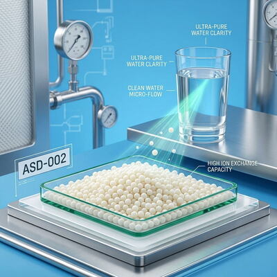 ASD-002 Strong Base Anion Exchange Resin Nitrate Removal Media 99.8% Purity for Drinking Water Plants