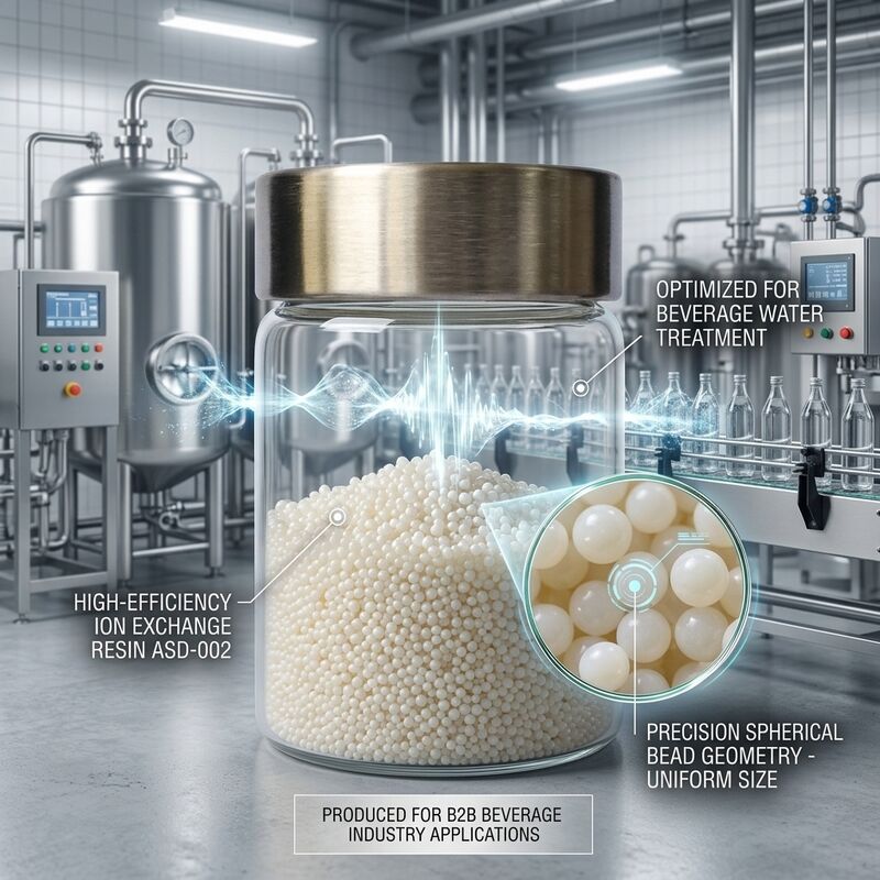 ASD-002 Anion Exchange Resin 99.8% Purity Strong Base Beads for Food Industry Process Water Nitrate Removal