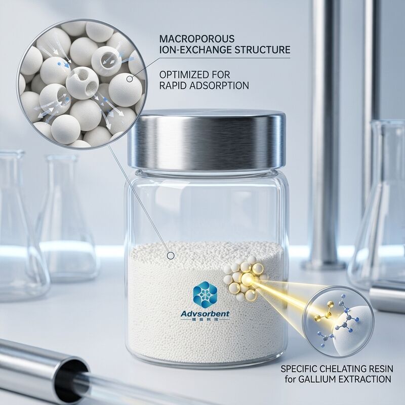 ACD-800B Macroporous Chelating Resin Gallium Enrichment Alkaline Liquid Systems 0.315-1.25mm