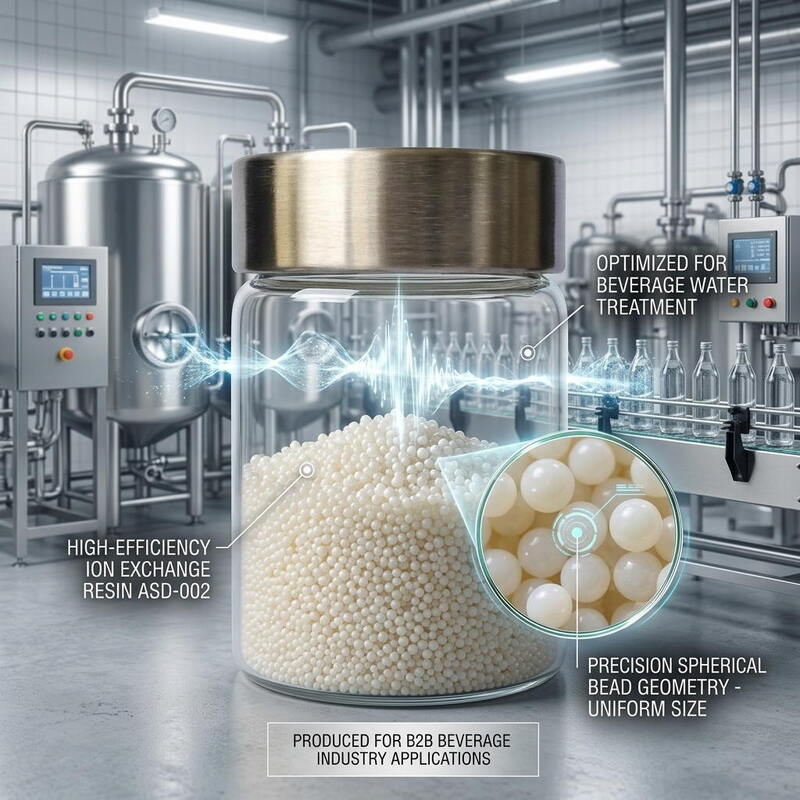 ASD-002 Anion Exchange Resin 99.8% Purity Strong Base Beads for Food Industry Process Water Nitrate Removal